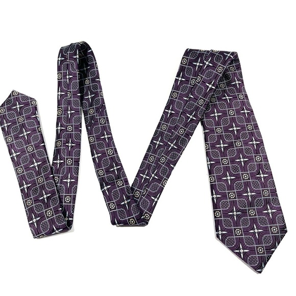 Joseph A Bank Silk Tie Purple Blue - Picture 2 of 6